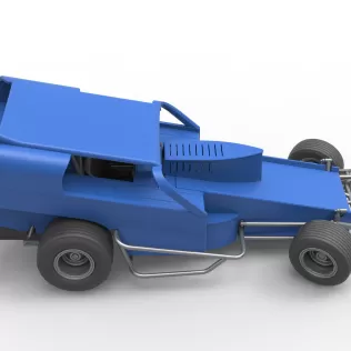 Vintage Dirt Modified stock car Version 2 while turning 1:25 - Model thumbnail 23