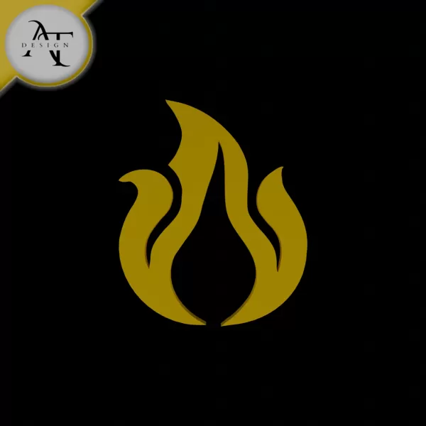Simple Flame Symbol - 2D Art - Model preview 1