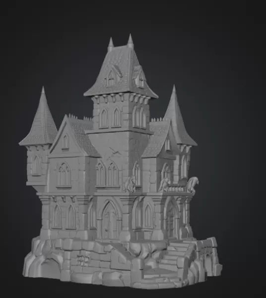 Dark Fantasy Castle STL for 3D Printing - Model preview 11