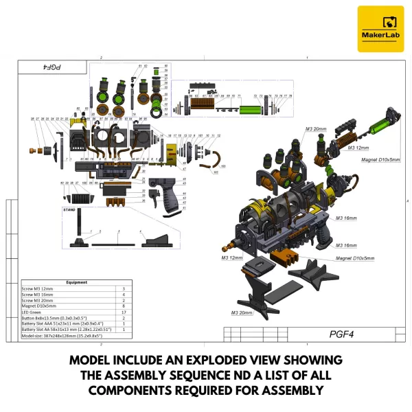 Plasma Blaster - Fallout 4 - Printable 3d model - STL files - Model preview 11