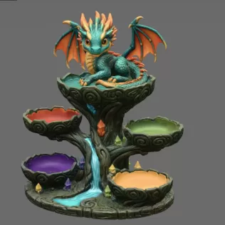 Baby Dragon Organizer Tree STL File for 3D Print - Model thumbnail 8