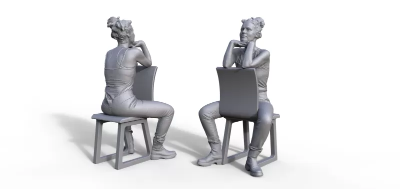 girl figure for ship model - Model preview 1