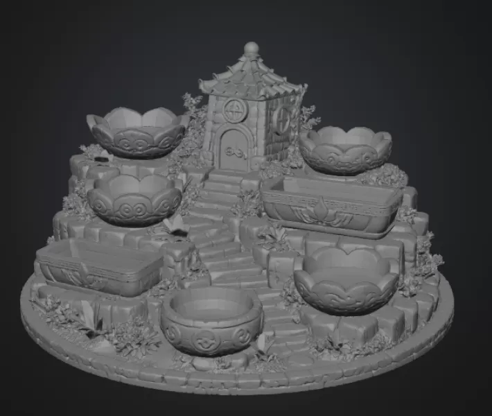 Fantasy Village Jewelry Organizer STL File for 3D Print - Model preview 13