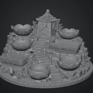 Fantasy Village Jewelry Organizer STL File for 3D Print - Model thumbnail 13