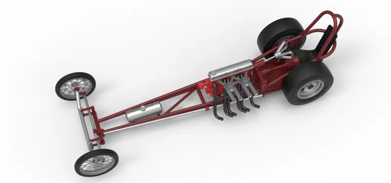 Vintage Front engine dragster Base Version 6 Scale 1:25 - Model preview 4