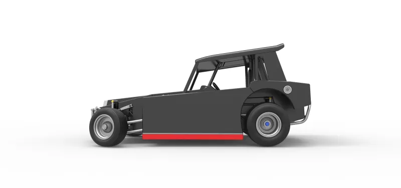 Vintage Dirt Modified stock car V6 while turning Scale 1:25 - Model preview 9