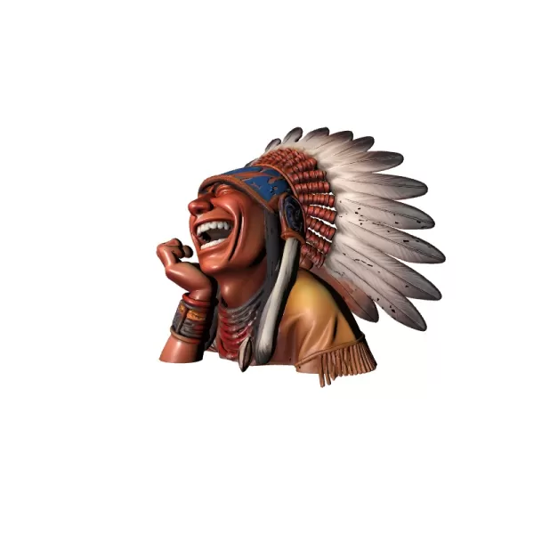 Laughing Apache Warrior 3D Model - Model preview 5