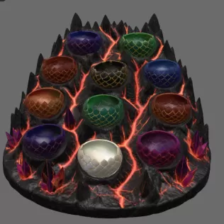 Volcanic Dragon Egg Mountain Organizer STL File for 3D Print - Model thumbnail 8
