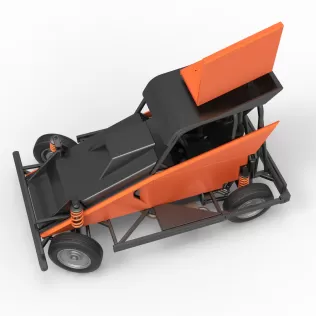 New Zealand Ministock car while turning Version 2 Scale 1 to 25 - Model thumbnail 4