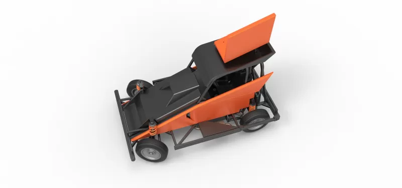 New Zealand Ministock car while turning Version 2 Scale 1 to 25 - Model preview 4