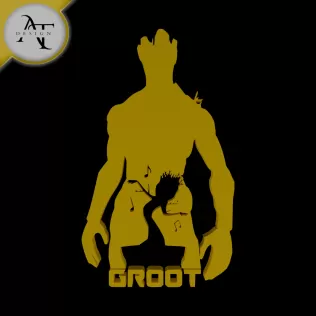 Groot - Guardian Of The Galaxy - Silhouette - 2D Wall Art Decor