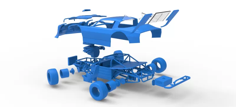 Vintage Dirt late model Race car V4 while turning Scale 1:25 - Model preview 29