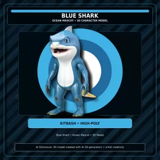 Frog & Shark Creature Pack – Amphibian Ocean Character Kitbash - Model thumbnail 8