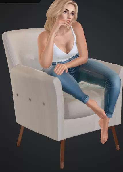 Frau im Sessel, - Model preview 2