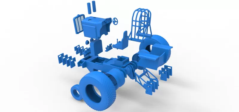 Fun short Pro Stock Pulling Tractor Version 4 Scale 1:25 - Model preview 19