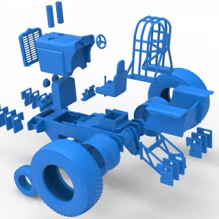 Fun short Pro Stock Pulling Tractor Version 4 Scale 1:25 - Model thumbnail 19