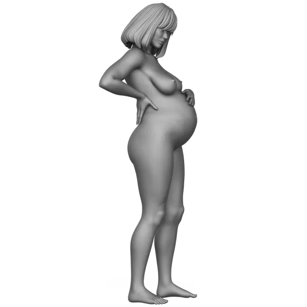 Beautiful Pregnant Woman 3D Print Model - Model preview 6