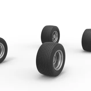 Wheel set of Northeast Dirt Modified stock car V4 Scale 1:25 - Model thumbnail 2