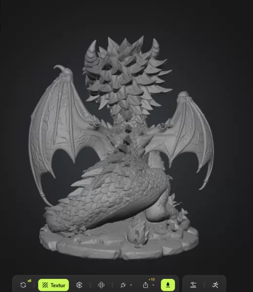 Blossom Baby Dragon STL File for 3D Print - Model preview 13