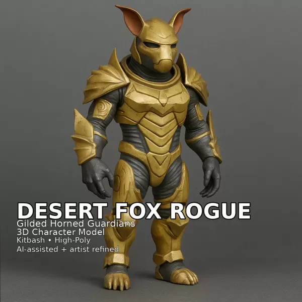 Golden Beast Guardians – Gilded Horned Character Pack (10 Models - Model preview 6