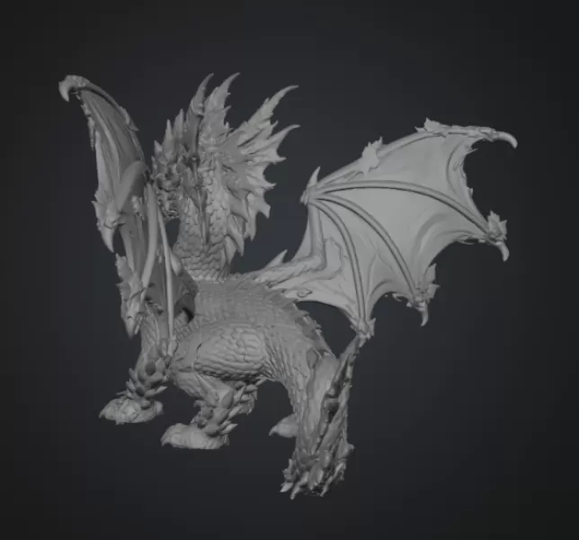 Autumn Ember Dragon STL File for 3D Print - Model preview 13