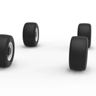 Wheel Set of Vintage Dirt late model Race car V3 Scale 1:25 - Model thumbnail 3