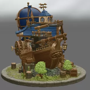 Sky Captain Airship House STL File for 3D Print - Model thumbnail 10