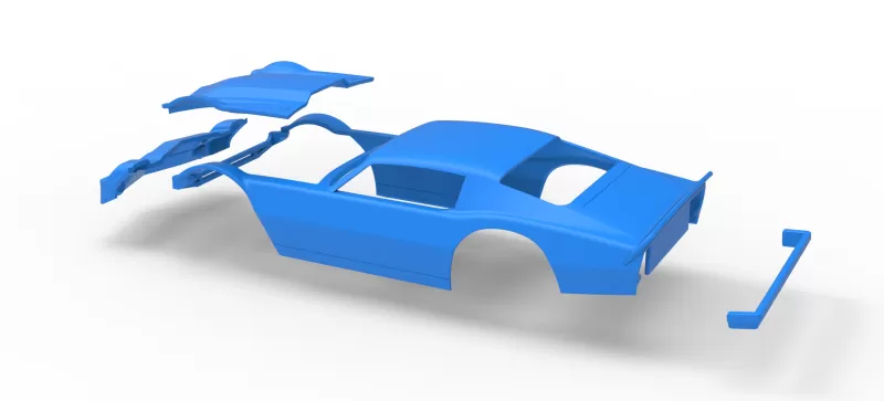 Shell of Vintage Dirt late model Race car Version 2 Scale 1:25 - Model preview 18