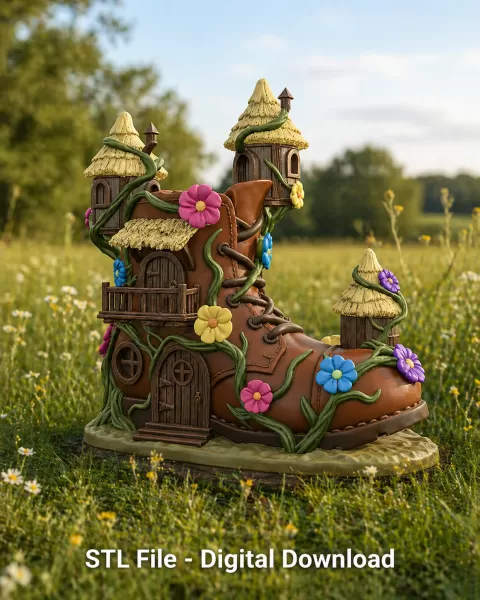Enchanted Boot House STL File for 3D Printing - Model preview 2