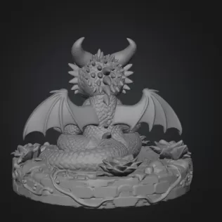 Meditating Baby Dragon STL File for 3D Print - Model thumbnail 10