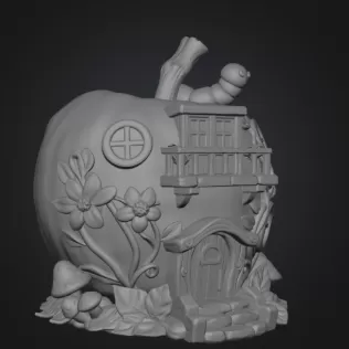 Enchanted Apple Cottage STL File 3D Printable