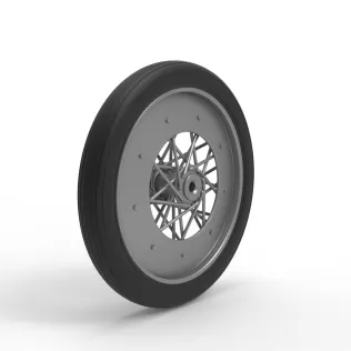Front wire wheel of vintage dragster Version 3 Scale 1:25 - Model thumbnail 2