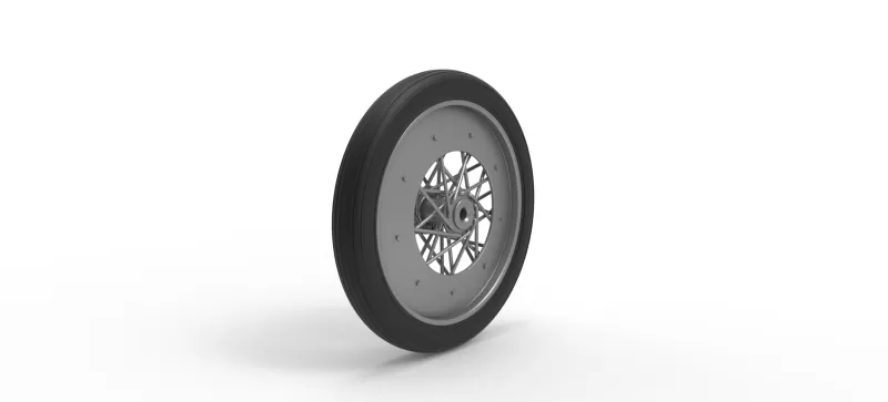 Front wire wheel of vintage dragster Version 3 Scale 1:25 - Model preview 2