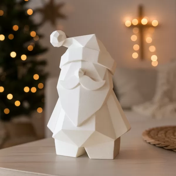 Low Poly Santa Claus Figure | Modern Geometric Christmas Decor - Model preview 6