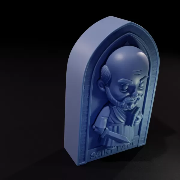Saint Paul Relief Decorative Candle 3D Printable Model - Model preview 3