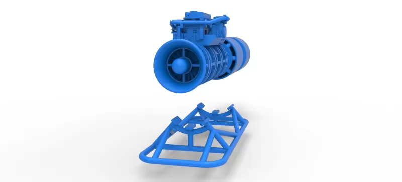 Jet engine on the frame Scale 1:25 - Model preview 19