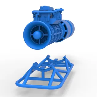 Jet engine on the frame Scale 1:25 - Model thumbnail 19