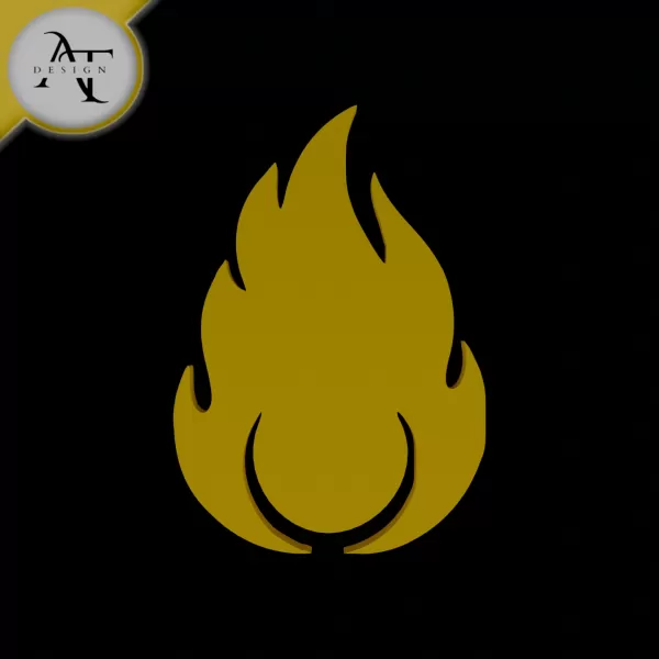 Simple Flame Symbol - 2D Art - Model preview 1