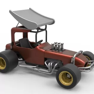 Vintage Winged Supermodified stock car Scale 1:25 - Model thumbnail 24