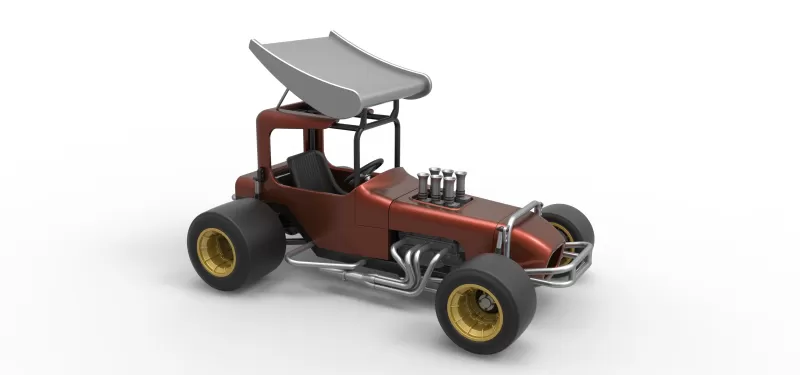 Vintage Winged Supermodified stock car Scale 1:25 - Model preview 24