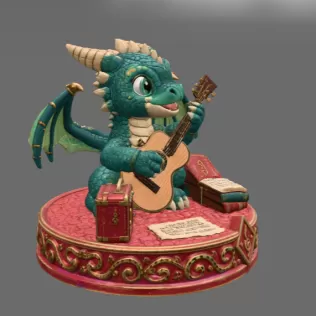Baby Dragon Bard STL File for 3D Print - Model thumbnail 6