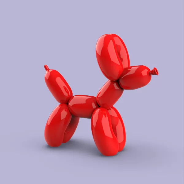 3D Balloon Dog Decor, Cute Modern Home Decor, Balloon Toy Gift - Model preview 4