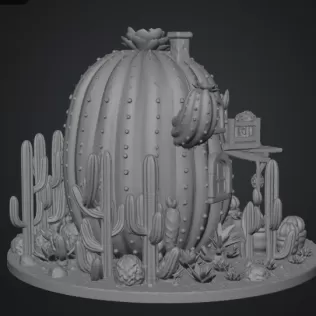 Cactus Cottage House STL File for 3D Print - Model thumbnail 16
