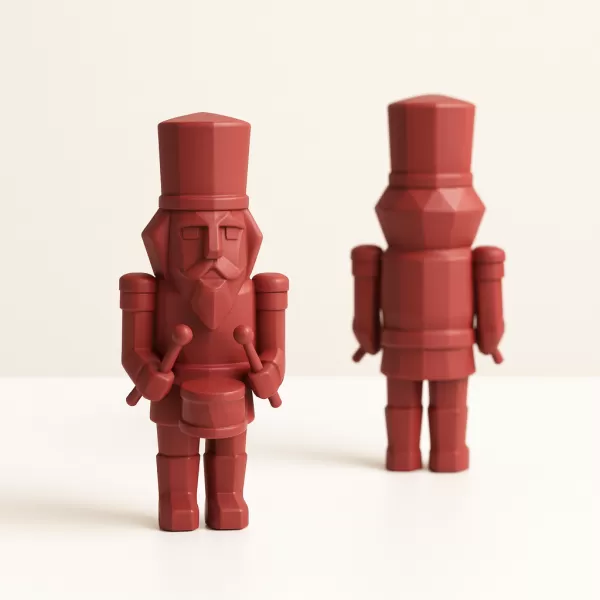 Nutcracker Figure Set | Low Poly 2 pcs Soldiers | Christmas - Model preview 1