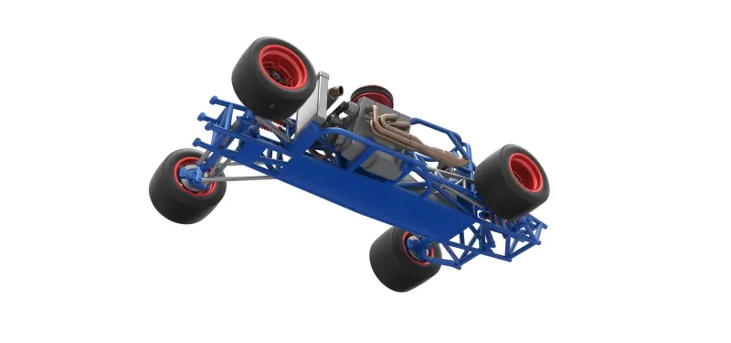 Supermodified front engine race car Base Version 4 Scale 1:25 - Model preview 3