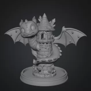 Tower Dragon Key or Jewelry Holder STL File for 3D Print - Model thumbnail 11