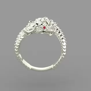 double dragon head ring - Model thumbnail 3