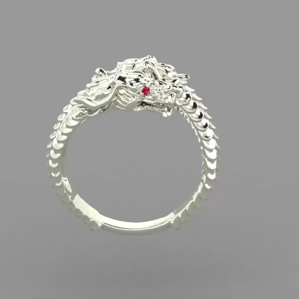 double dragon head ring - Model preview 3