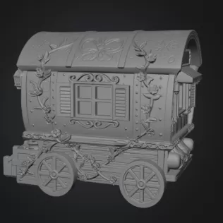 Enchanted Gypsy Wagon Cottage STL File 3D Print - Model thumbnail 8