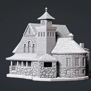 Mont Vernon Congregational Church 1896 - Model thumbnail 3